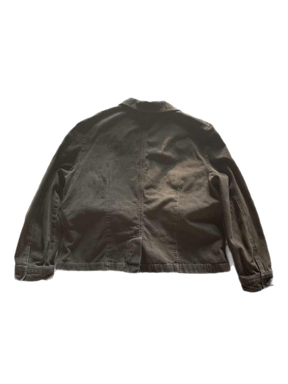 J. Jill Womens Cotton Army Green Military Utility Denim Jacket Size XL - Picture 9 of 13
